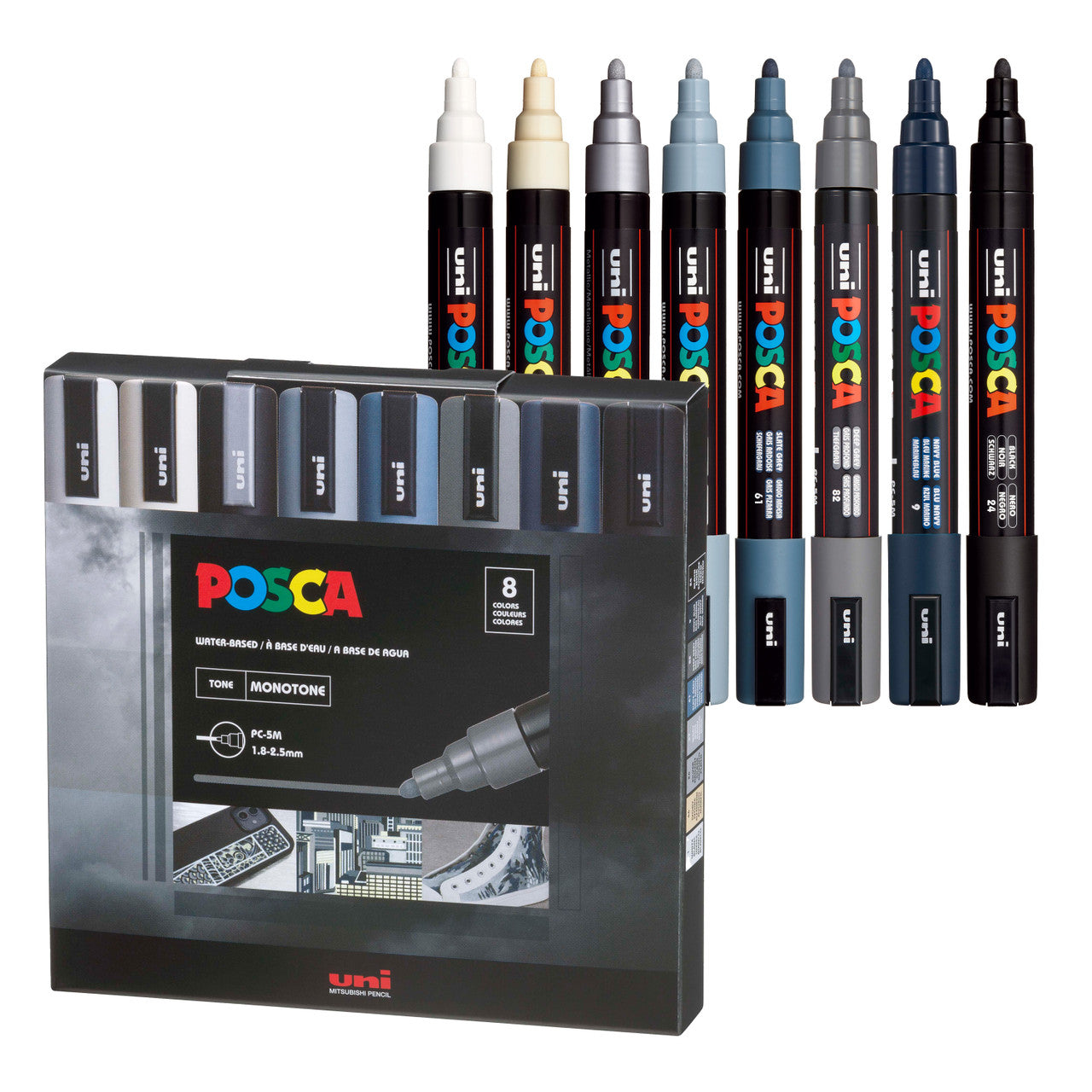 Posca PC-1 Paint Art Arker Pens - Fabric Glass Etal Pen - Pack Of 21