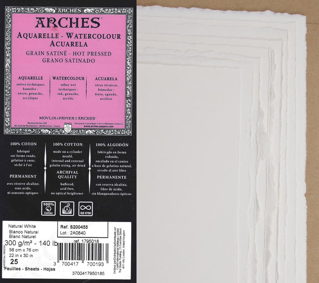 Arches 140lb Hot Press Watercolor Paper – Rileystreet Art Supply