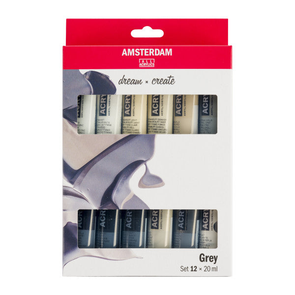Amsterdam Acrylic Paint Sets, 12-Color Grays