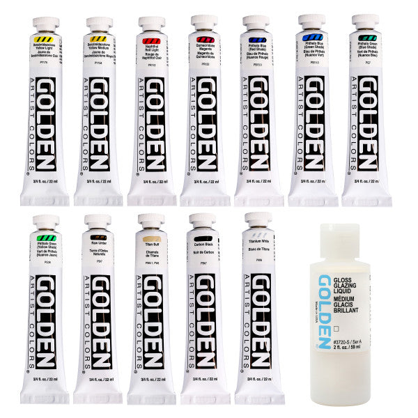 Golden Heavy Body Acrylic Set, 12-Color Mixing Set