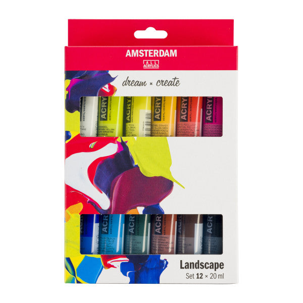 Amsterdam Acrylic Paint Sets, 12-Color Landscape Set