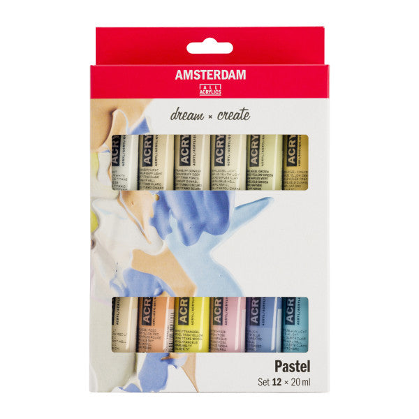 Amsterdam Acrylic Paint Set,12-Colors, Pastel