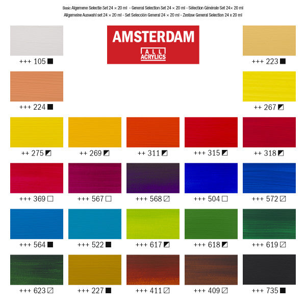 Amsterdam Acrylic Paint Sets, 24-Color Set