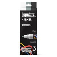 Liquitex Paint Marker Sets - 3X2mm Set 1 Monochrome