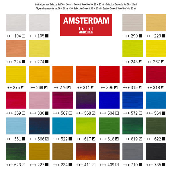 Amsterdam 36-Color Acrylic Set