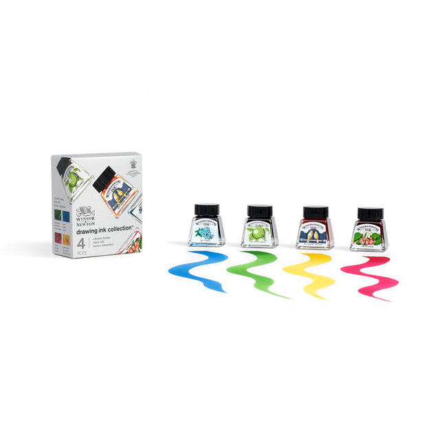 Winsor & Newton Drawing Ink Collection - Set of 4 Vibrant Colors