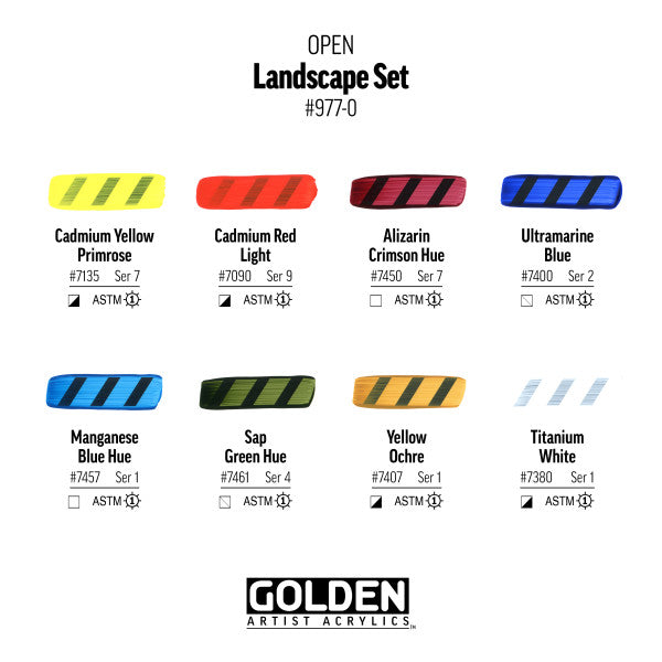 OPEN Acrylic Sets, 7-Color Landscape Set