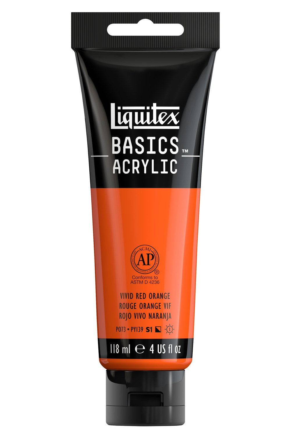 Liquitex Basics Acrylic 4oz Vivid Red Orange
