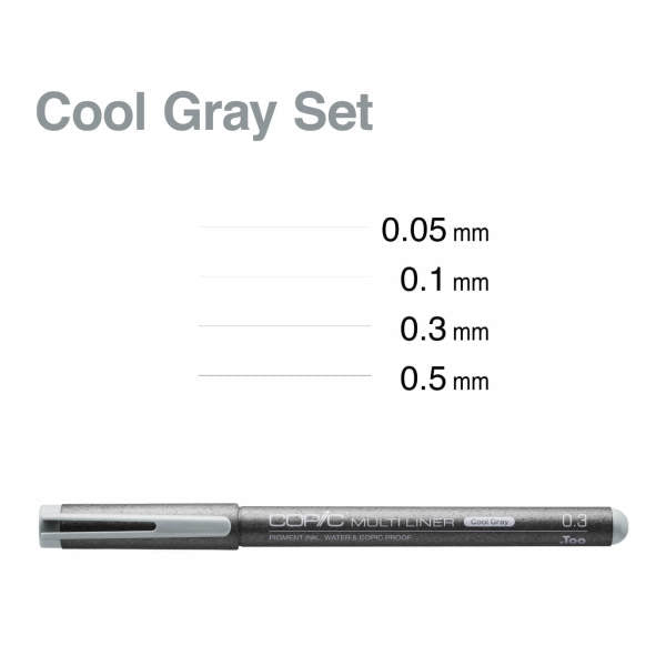 Copic Multiliner Gray 4pc Set