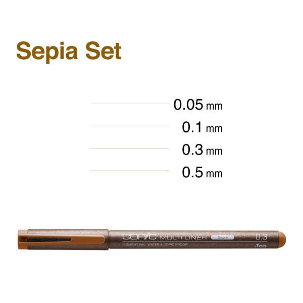Copic Multiliner Sepia 4pc Set