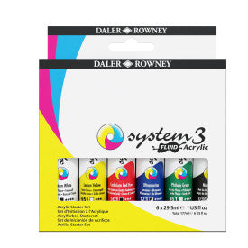 Daler-Rowney System3 Fluid Acrylic Starter Set,