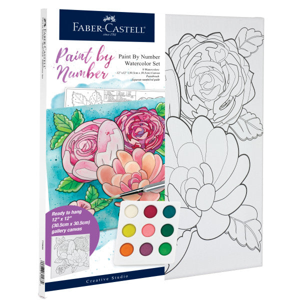 Faber-Castell Paint By Number Watercolor Set, Bold Floral