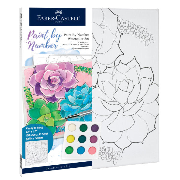 Paint By Number Watercolor Sets, Succulents