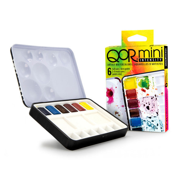 QoR Mini Watercolor 6-Color Half Pan Intensity Set