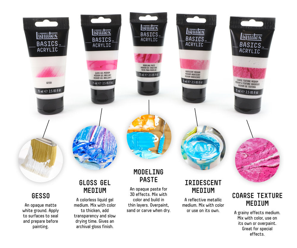 BASICS Acrylic Mediums Textures & Effects Set