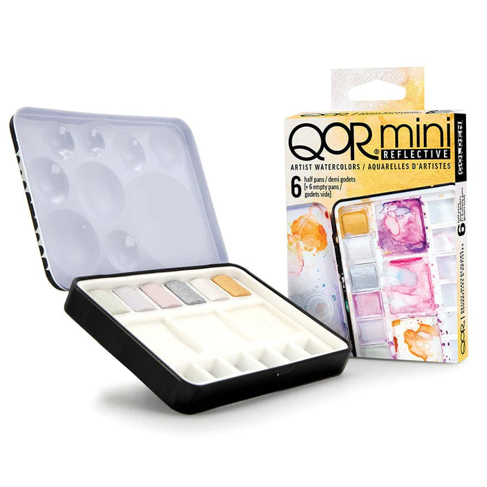 QoR Mini Watercolor 6-Color Half Pan Reflective Set