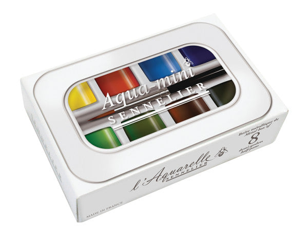 Sennelier French Artists' Watercolor 8 Color Mini Half-Pan Set