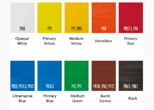 Introduction to Gouache 10 Color Set