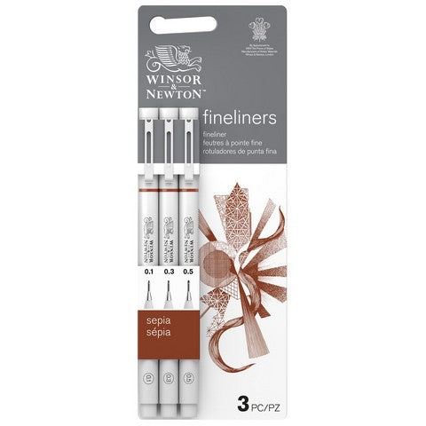 Winsor & Newton Fineliner Sepia Set of 3