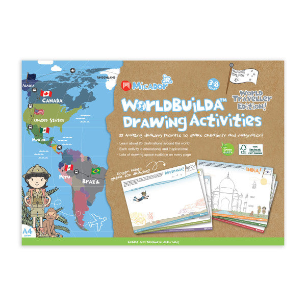 Micador Jr. WorldBuildA Drawing Activities Pad