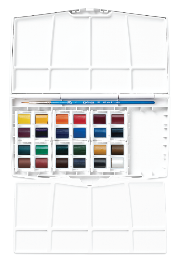 Cotman Water Colours Painting Plus 24 Half Pan Set