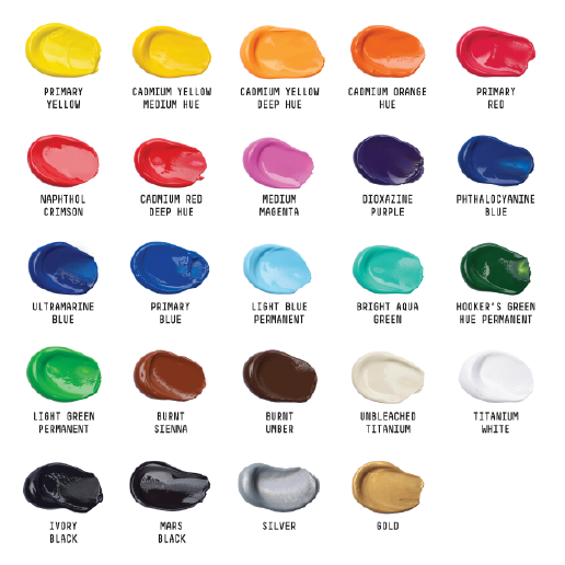 Basics Acrylic Color 22ml Tube Set of 24 Colors