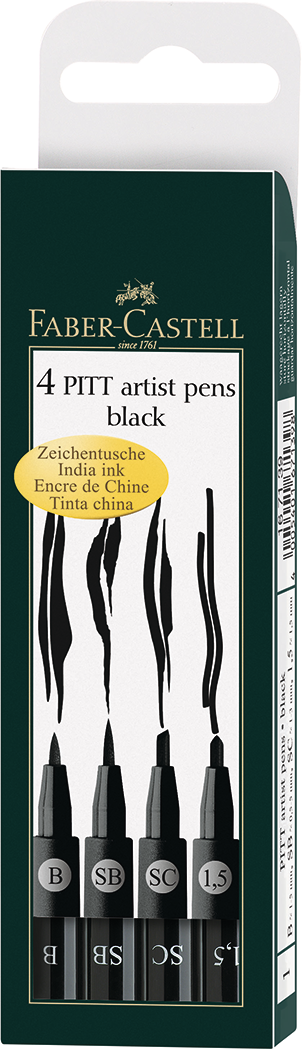 Faber Castell Pitt Pen Sets of 4