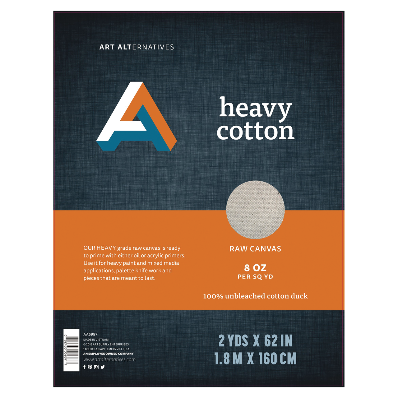 Art Alternatives 8oz Unprimed Cotton Canvas Fold