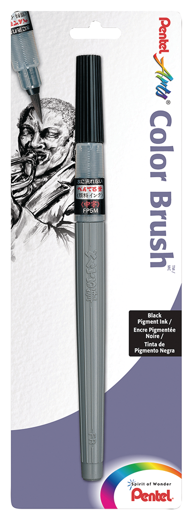 Pentel Pigmented Brush Pen Medium Point