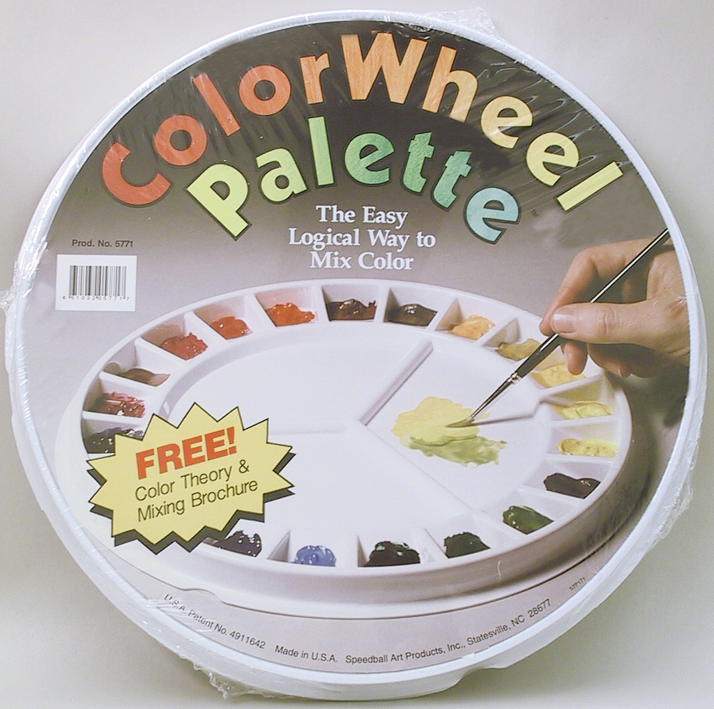 This palette holds paints as it helps explore color relationships.