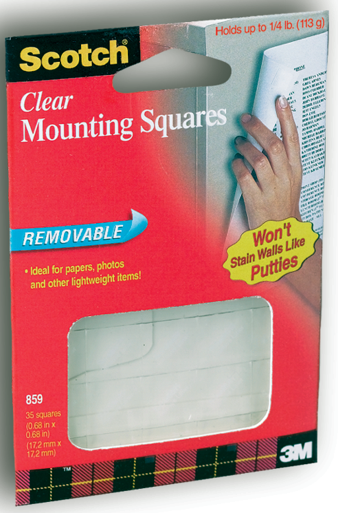 Scotch Clear Removable Mouting Squares