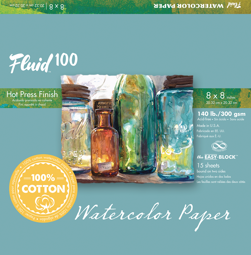 Fluid 100 Watercolor Blocks - 140lb Hot Press