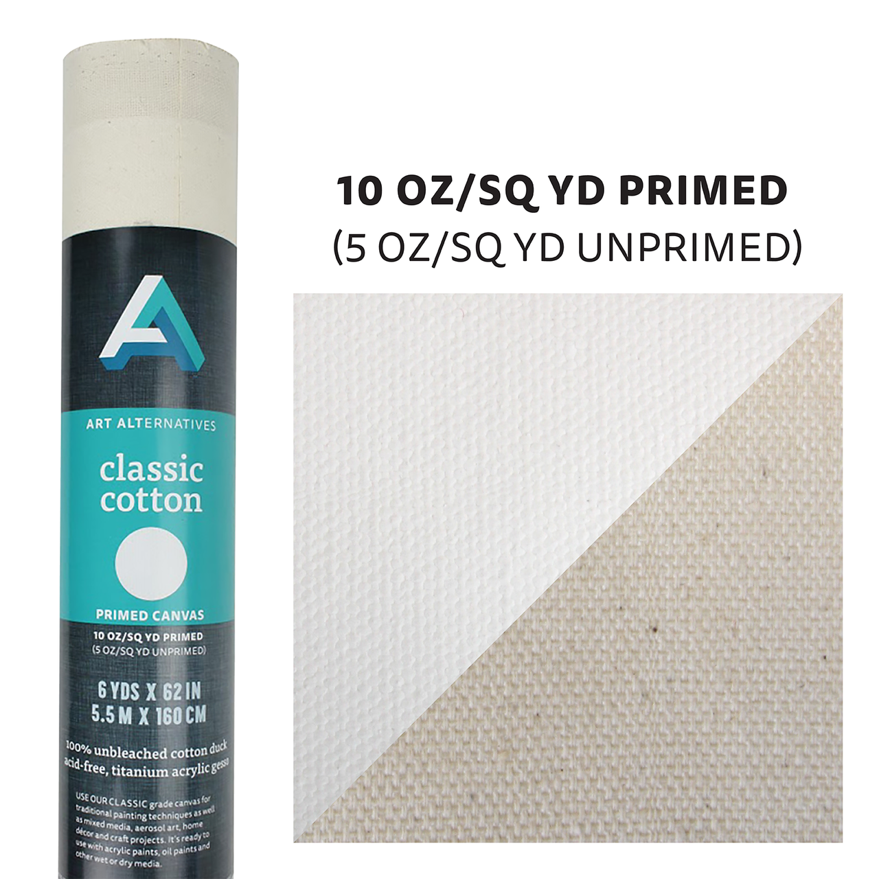 Art Alternatives 10oz Primed Cotton Canvas Roll