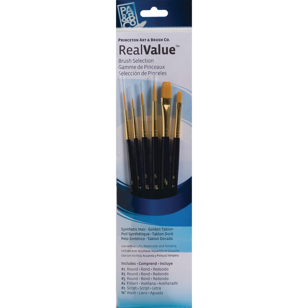 Princeton Real Value Golden Taklon Assortment 6 Pack