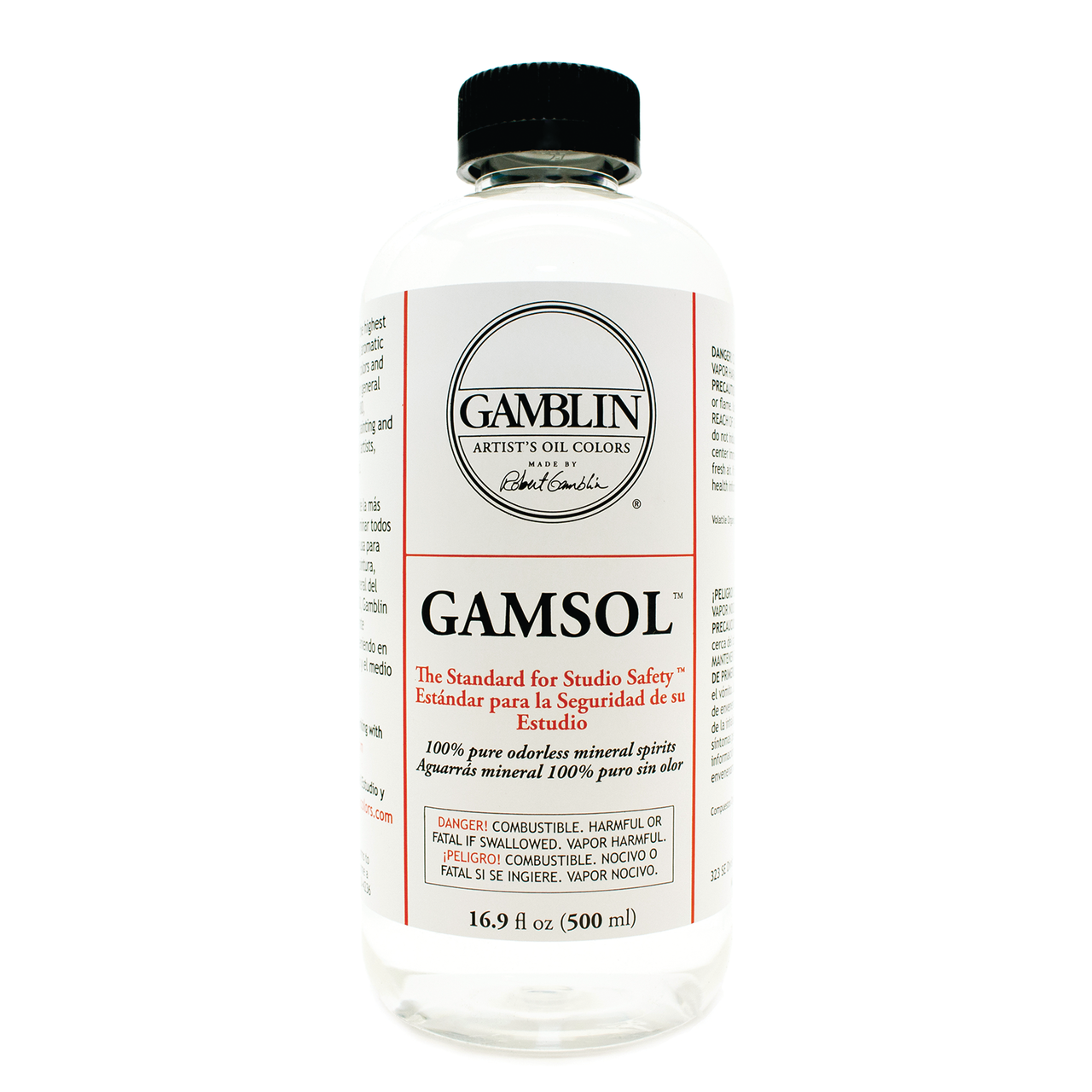 Gamsol can be used to thin oil colors and painting mediums, and for general studio clean-up.