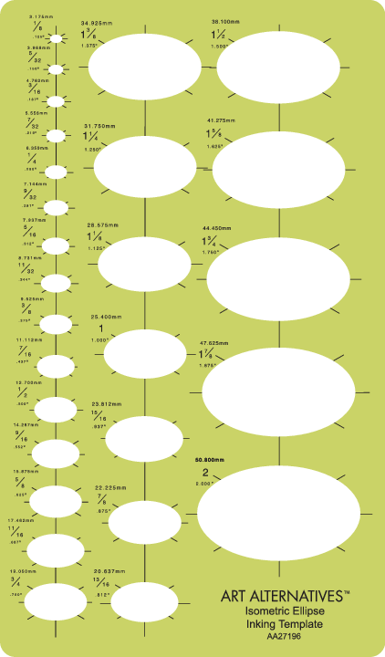 Professional Isometric Ellipse Template