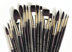 The long handled brushes feature outstanding spring, while the short handles have a softer filament for thinned acrylics.
