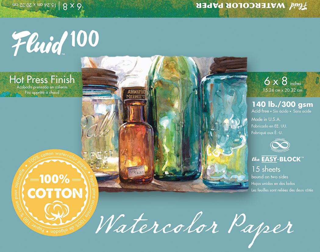 Fluid 100 Watercolor Blocks - 140lb Hot Press