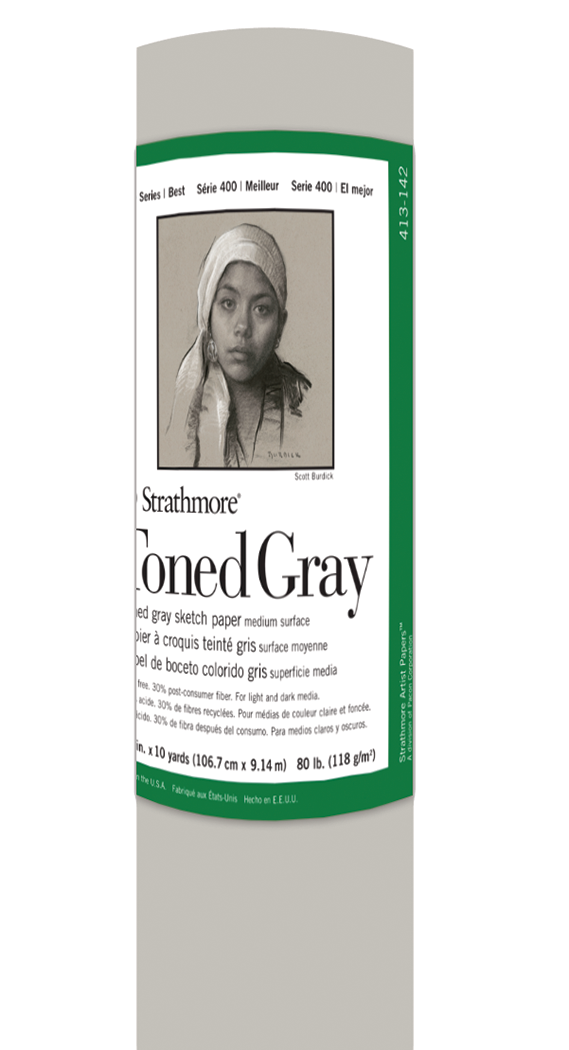 Strathmore Toned Gray Paper Roll - 42in x 10yds