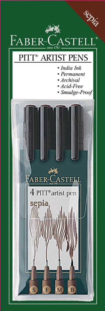 Faber Castell Pitt Pen Sets of 4