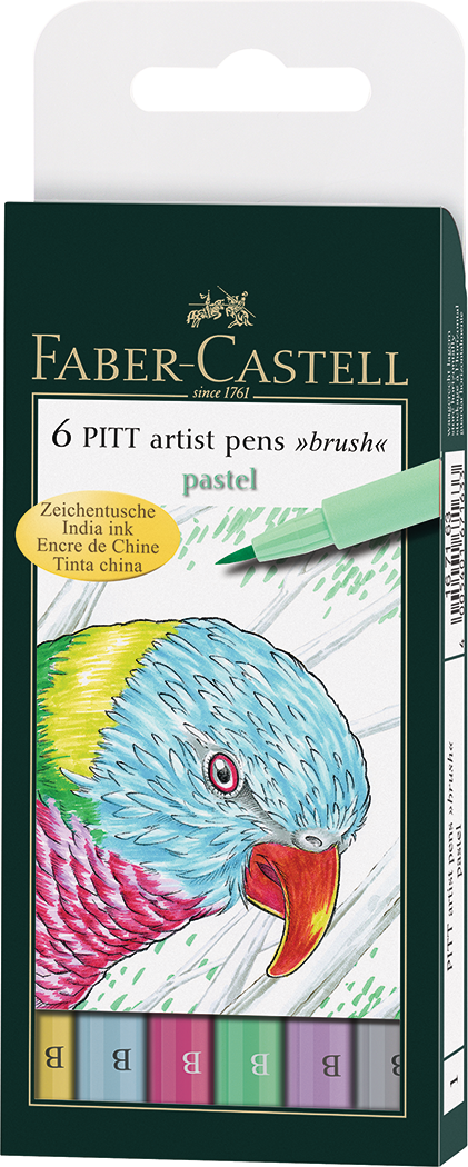 Faber Castell Pitt Artist Brush Pen Sets of 6