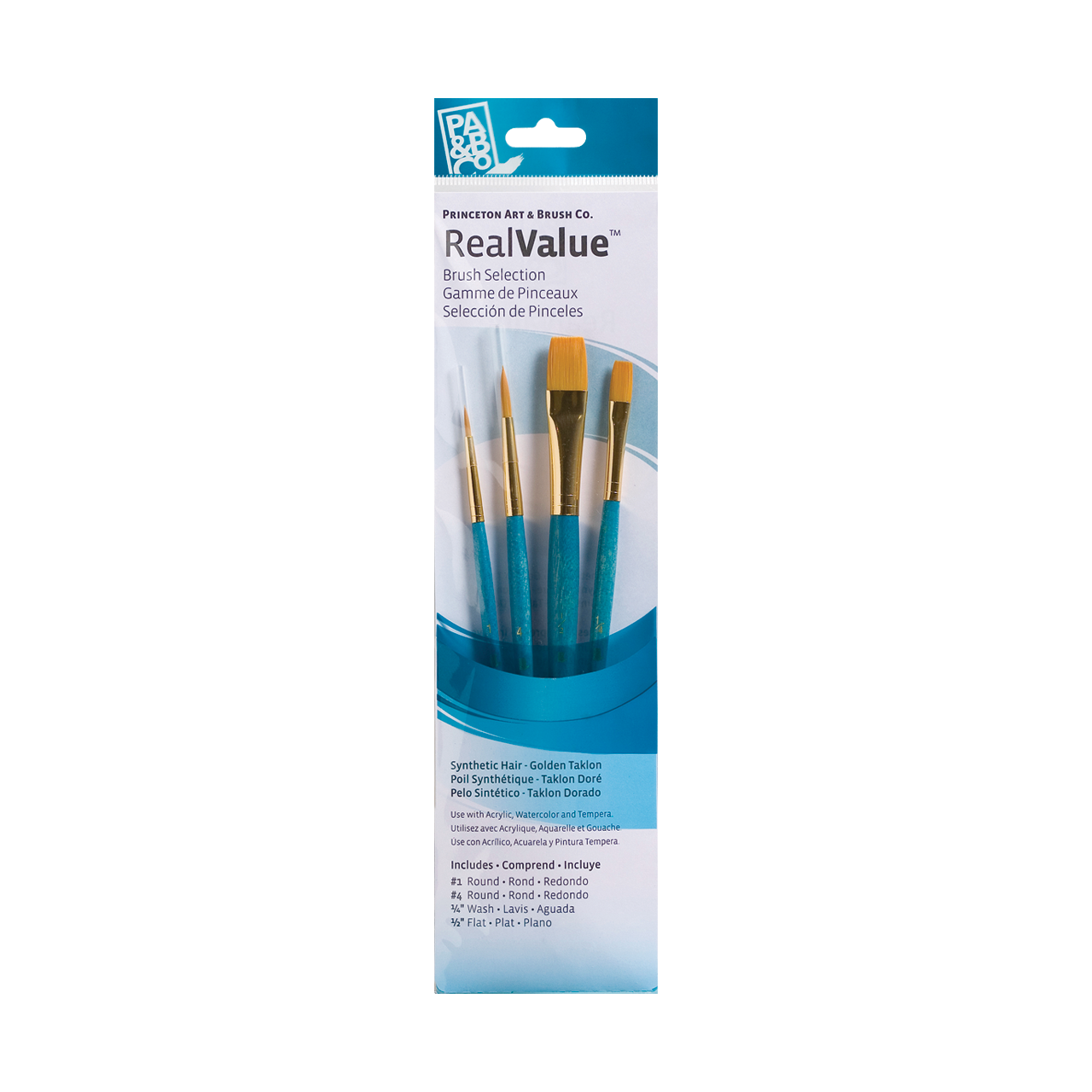 Princeton Real Value Golden Taklon Assortment 4 Pack