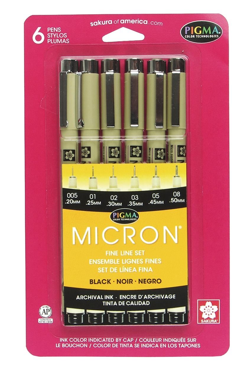 Pigma Micron Set of 6 (Black)