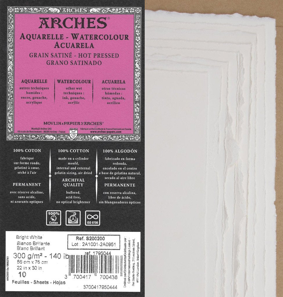 Arches 140lb Hot Press Watercolor Paper