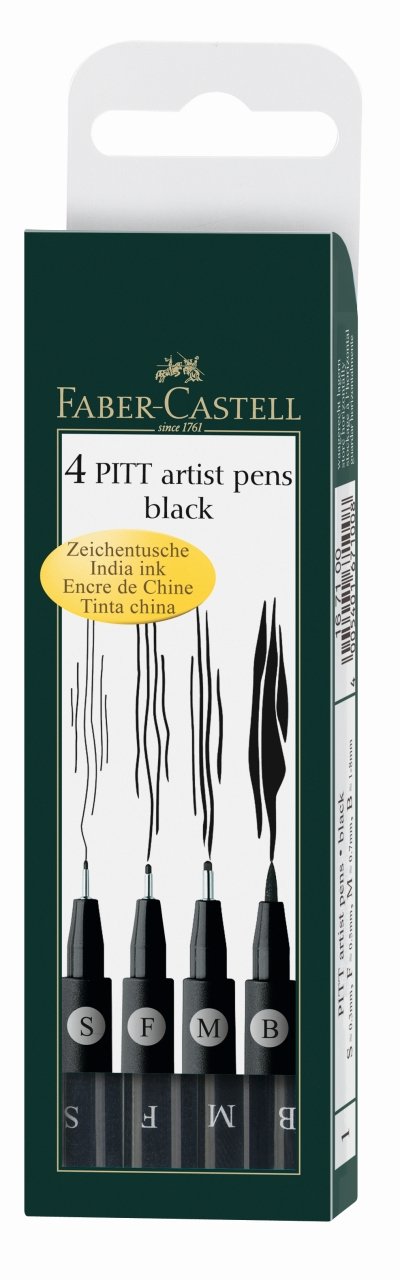 Faber Castell Pitt Pen Sets of 4