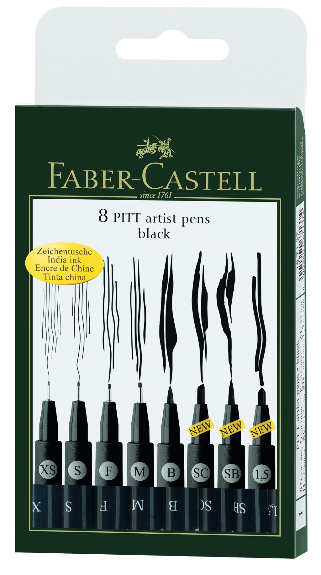 Faber Castell Pitt Pen Black Set of 8