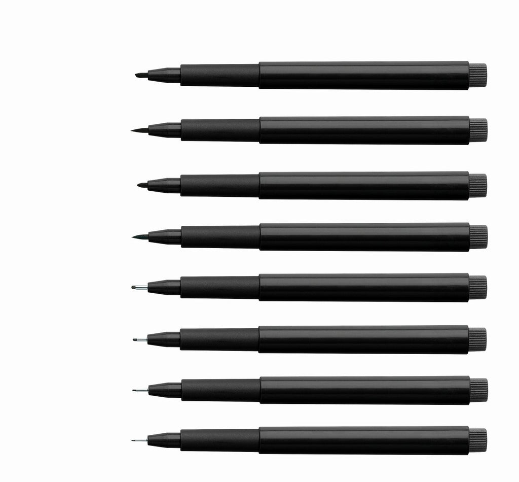 Faber Castell Pitt Pen Black Set of 8