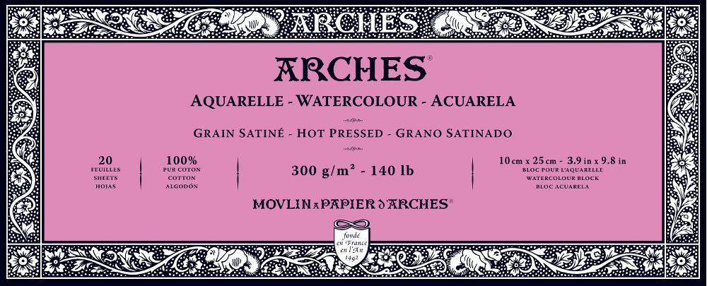 Arches Watercolor Block - 5.9 x 11.8, Cold Press, 140 lb, 20 sheets