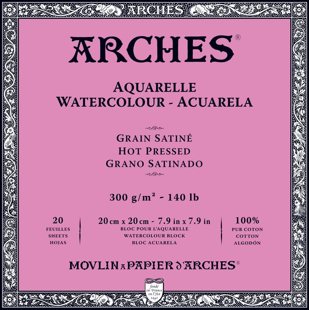 Arches Watercolor Block 5.9x11.8, 140lb Rough, 20 Sheets