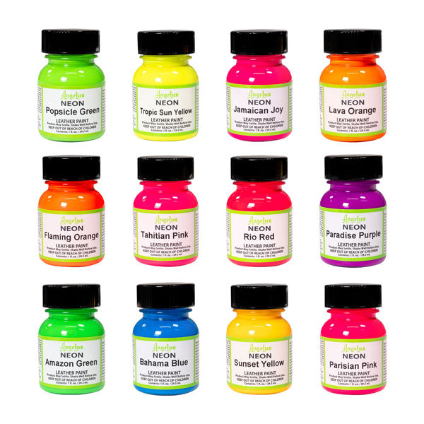 Angelus 12 Color Acrylic Leather Paint Sets
